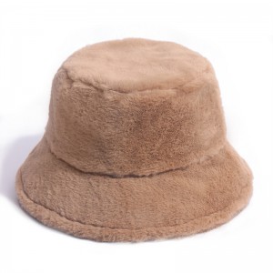 Hot rea Custom Warm Imitation Rabbit Hair Bucket Hat