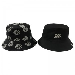 Hot sale Fashion Custom Cotton Full Printing Reversible Bucket Hat na may Embroidery Logo