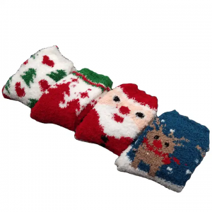 Spandex / Polyester Jacquard Warm Winter Christmas Fuzzy Indoor Floor foot Socks