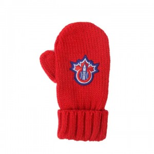 Logo velit acrylic knitted mittens