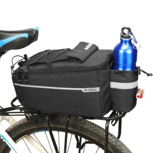 Bicycle Rear Seat Rack Bag Bike Pannier Bag with Reflective Strips Durable Waterproof Bag