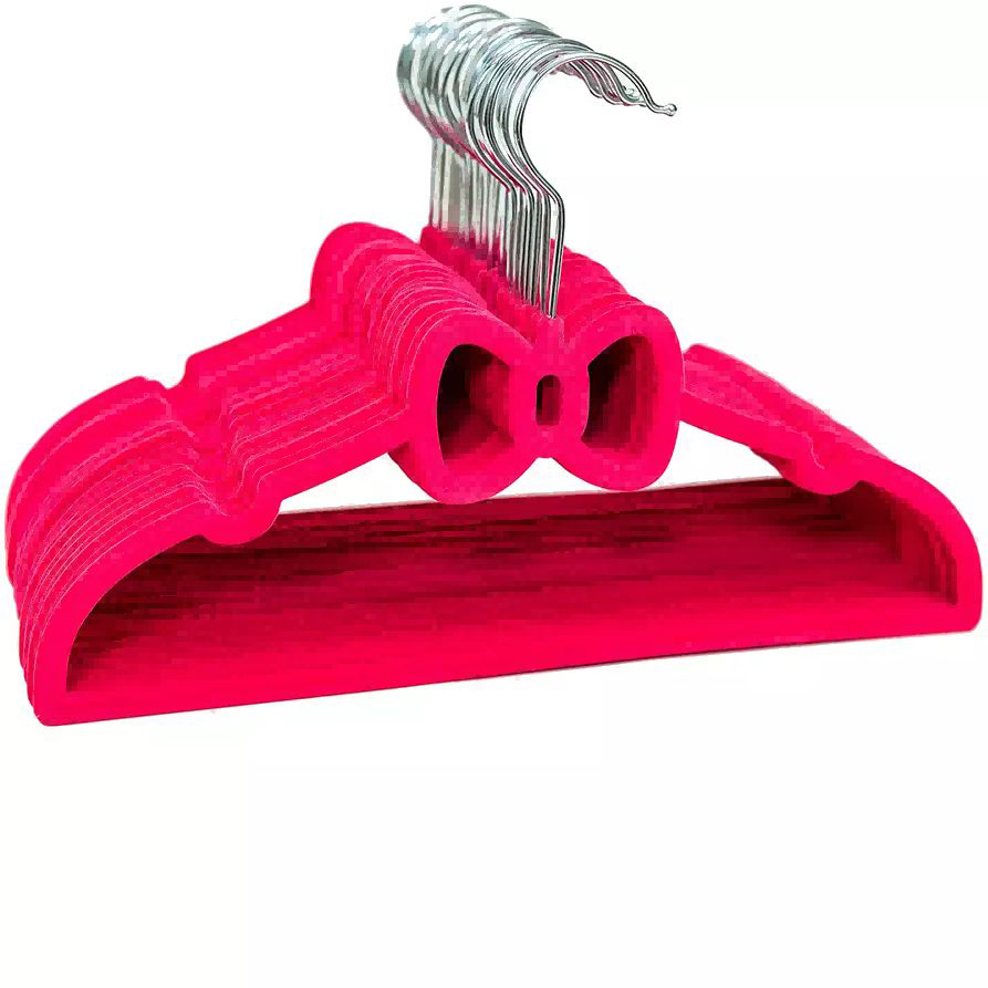 kreativ hark kadife rozë varëse rrobash të lehta pa rrëshqitje varëse për fëmijë kadife Imazhi i veçuar