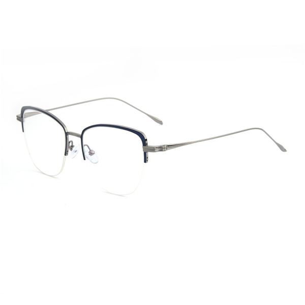 Armações de óculos de meia aro de titânio puro #89040