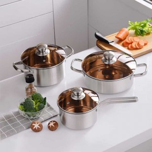 Factory wholesale non-stick stainless steel pots and pans HC-0041
