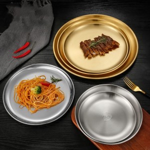 Iuxury round creative top sales metal dishes & plates HC-00715