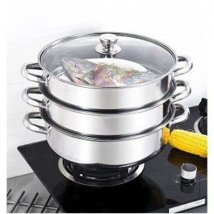 Factory direct sale new 410 stainless steel steamer pot HC-02301-B-410