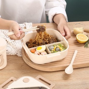 Square high quality environmentally friendly apricot pp lunch box HC-03278