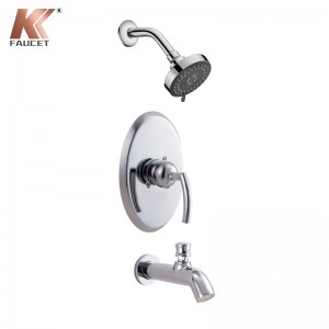 KKFAUCET Shower Trim Kit With Rain Shower And Spout With Diverter