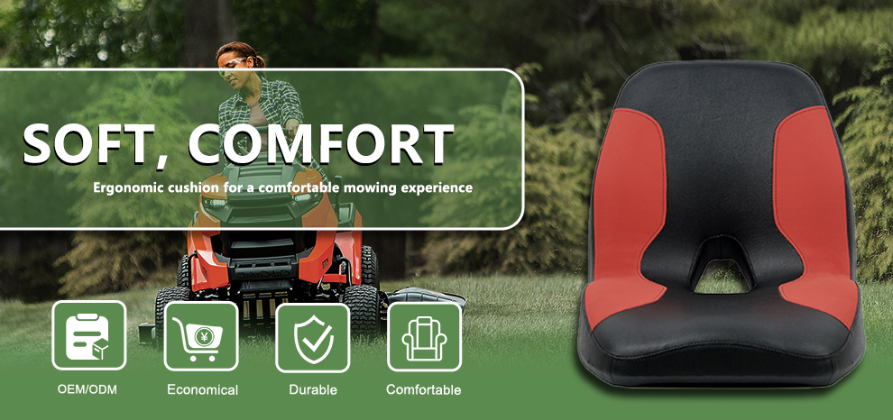 YY28 Lawn Mower Seat Unveiled: Where Comfort Meets Cutting-Edge Performance in Striking Red and Black Elegance