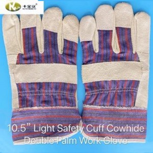 Fektheri Theko Strip Cuff Cowhide Double Palm Work Glove Wholesale-KLT