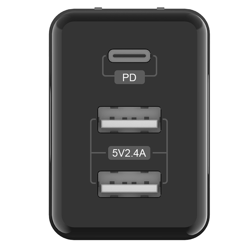 Топ распродаден тип C + Двојна порта USB-A Брз полнач PD30W