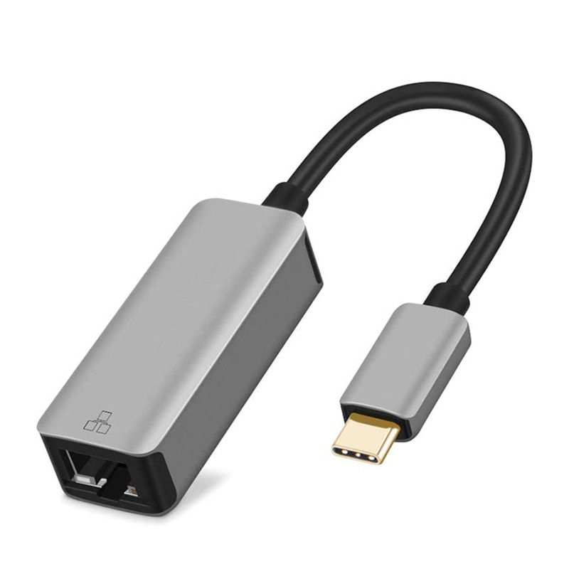 อะแดปเตอร์ USB C เป็น Ethernet, อลูมิเนียม USB-C ถึง RJ45 LAN Network Converter [รองรับ Thunderbolt 3], 10/100/1000 Mbps, สำหรับ MacBook Pro 2019, iPad Pro, XPS, Chromebook, Galaxy S20/S10