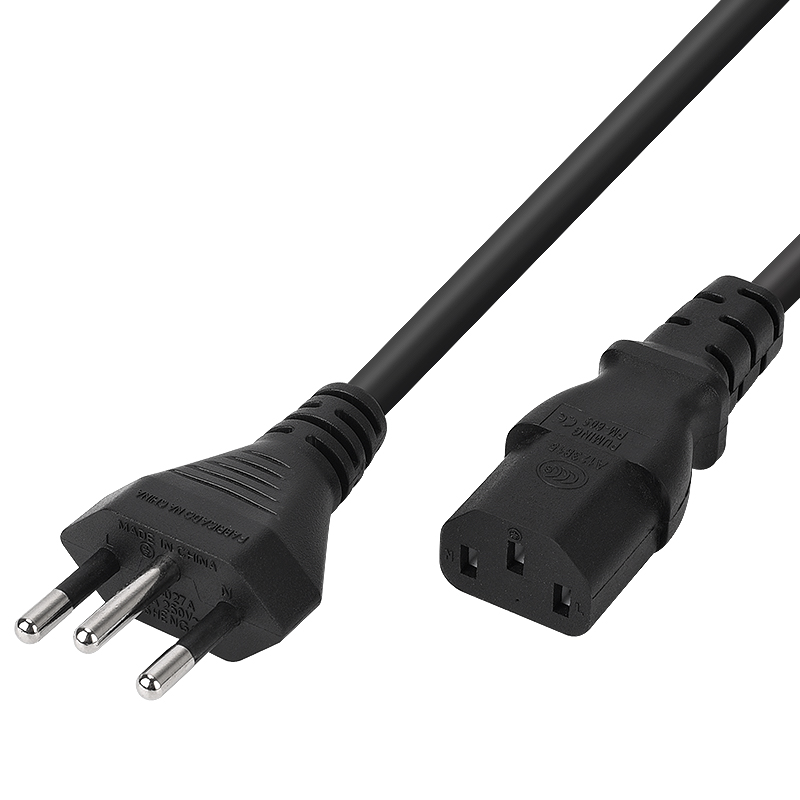 Brasil 3Pin Plug ke kabel listrik ekor C13 KY-C095