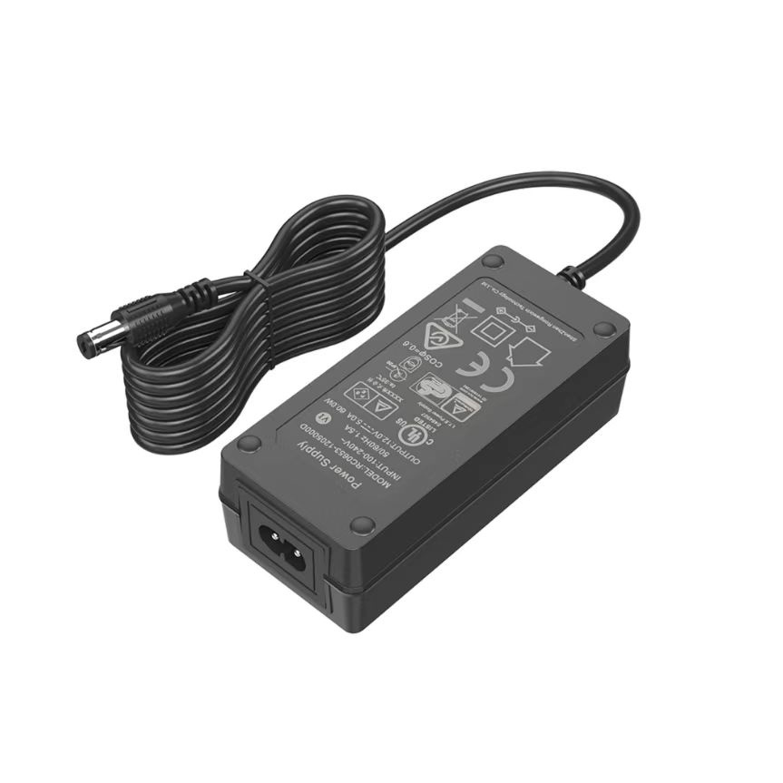 Warna hitam 12V 5A Output 60W AC DC adaptor