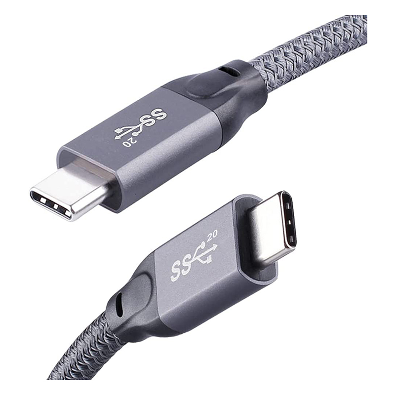 USB C на USB C кабел USB-C 3.2 E-маркер Gen 2 Кабел 4K видео кабел 100W PD Брзо полнење