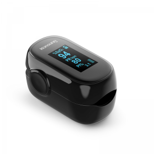 Sonosat-F01W Čierna farebná LED celoobrazovkový prenosný prstový krvný oxymeter s celou obrazovkou
