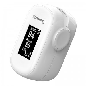 Sonosat-F01W თეთრი ფერის სრულეკრანიანი პორტატული ციფრული სამედიცინო ოქსიმეტრი ზრდასრულთათვის