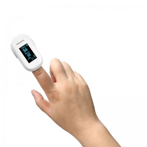 Sonosat-F01W baltā krāsā pilnekrāna pārnēsājams digitālais medicīniskais oksimetrs pieaugušajiem