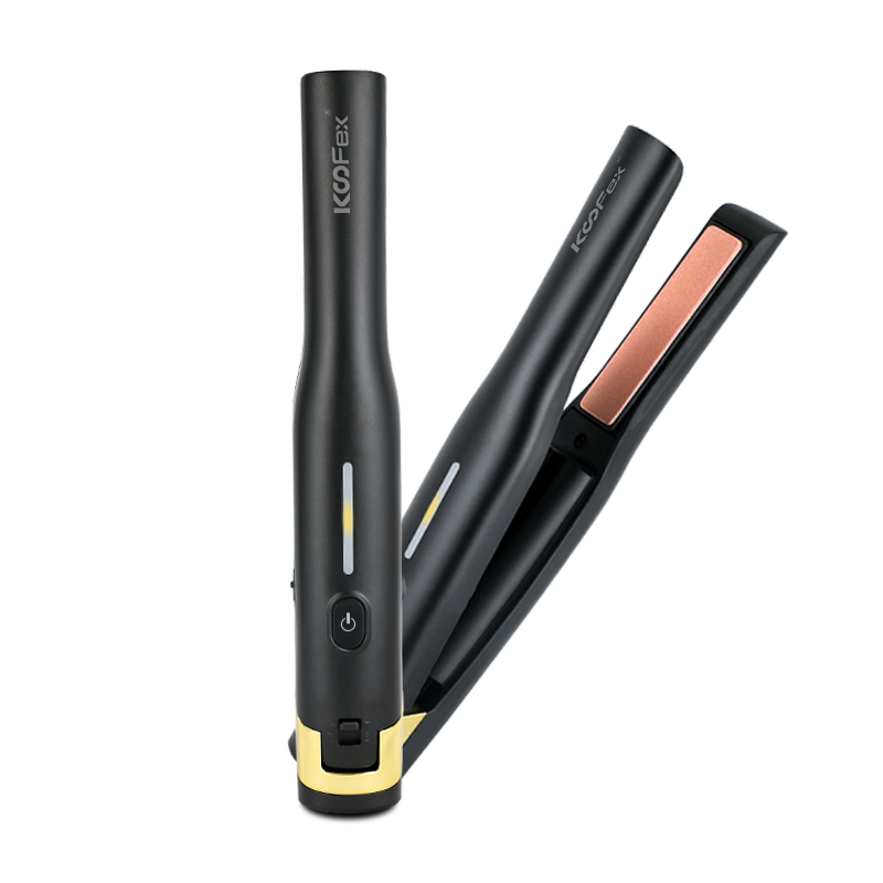 מחליק שיער אלחוטי בחימום מהיר של KooFex מחליק שיער שטוח ברזל LED טעינת USB