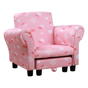 Sofa kecil berwarna pink dan awan untuk anak-anak