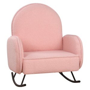 Детски люлеещ се диван Teddy Velvet Pink не трябва да се обръща настрани с детски диван