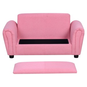 Silla de dos plazas rosa para niños, sofá personalizado de color rosa para niños, fábrica