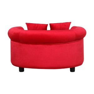 Ручно рађена црвена софа за мачке, округли кревет за псе, намештај за кућне љубимце