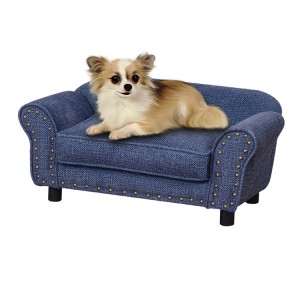 луксузни подвижни ленени легло за домашни миленици удобен мебел софа куче кревет