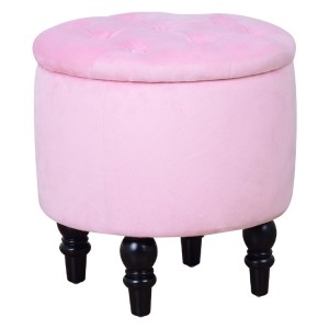 taburete infantil de felpa rosa almofada de esponxa quente pés de taburete extraíble sofá infantil por xunto
