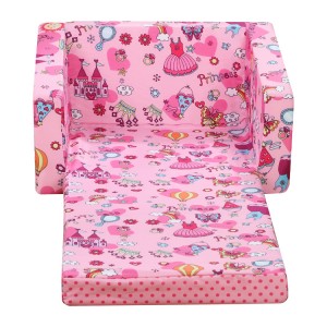 Išskleidžiama vaikiška sofa / kėdės gultas su plaunamu audiniu ir nuimama pagalvėlė
