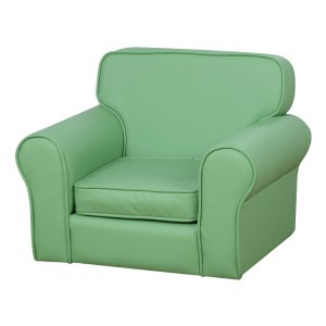 Sofá e cadeira individual para nenos con estrutura de madeira e coiro, asento ideal para nenos para agasallo