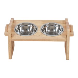 Bagong disenyo Solid Wood Pet Dining Table Bowl Pet Wooden Tilted Feeder