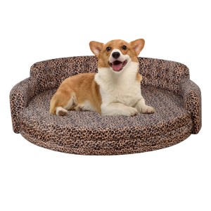 गोल हस्तनिर्मित पालतू फर्नीचर कुत्ते का बिस्तर सस्ते थोक में