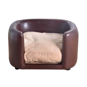 ხელოვნური ტყავის ყავისფერი ვინილის ძაღლების გამოქვაბულში pet bed sofa ქაფი ძაღლი pad