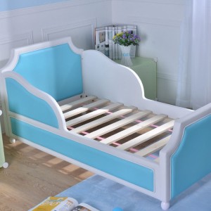 Детская кровать из цельного дерева, односпальная двуспальная кровать для подростков нестандартного размера, твердая детская мебель