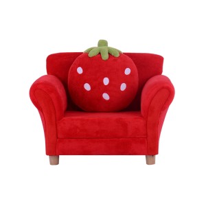 ເດັກນ້ອຍສີບົວ strawberry sofa ເກົ້າອີ້ເດັກນ້ອຍທີ່ມີໝອນ