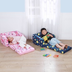 گرم، شہوت انگیز فروخت ڈیزائن بچوں کے سوفی 2-ان-1 پلٹائیں کھلی فوم سوفی بستر