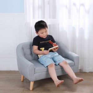 High-end Linen Look Faux Leather Kids Couch ကလေးများ ဆိုဖာ