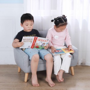 Ga-opin Linen Look Faux Alawọ Kids Couch Children Sofa