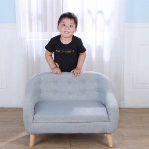 ຊັ້ນສູງ Linen ເບິ່ງ Faux Leather Kids Couch ເດັກນ້ອຍ sofa