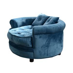Lúkse Tufted Round-backed Pet Sofa Bed mei Pillow