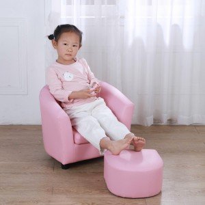 中国の工場直接販売オットマン子供ラウンド アームチェアが付いている耐久性のある子供の生地のソファ