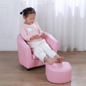 中国の工場直接販売オットマン子供ラウンド アームチェアが付いている耐久性のある子供の生地のソファ