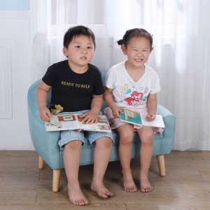 Sofás vendedores calientes de cuero sintético con apariencia de lino de seguridad para niños para sala de estar