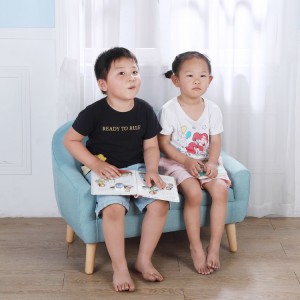 Hot selling kaamanan linen kasampak faux kulit kids sofas pikeun ruang tamu