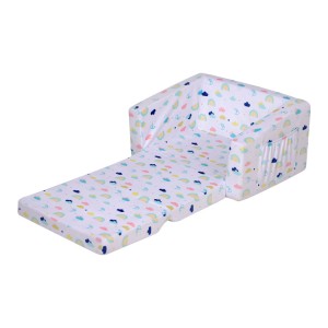2023 ຂາຍຮ້ອນອອກແບບເດັກນ້ອຍ flip out sofa 2-in-1 Flip ເປີດ Foam Couch Bed teddy fabric