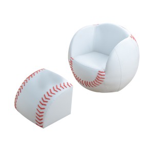 Canapé ballon de sport de baseball avec pouf