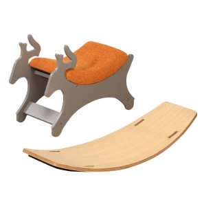 2020 verwarmde houten kindermeubels, functionele Fawn-schommelstoel
