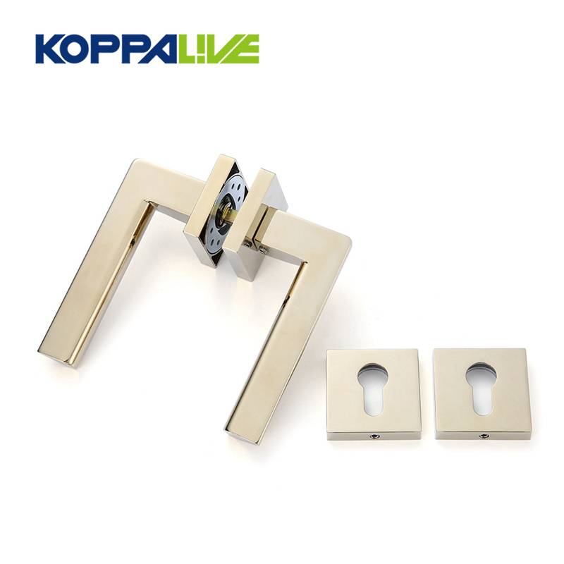 Modern design lever door handle lock set custom zinc alloy for wooden door