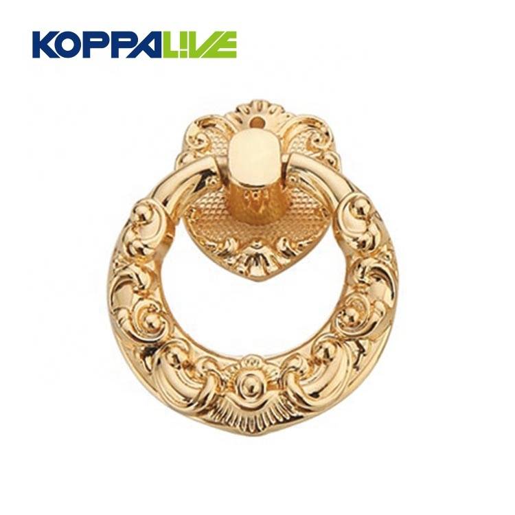 Koppalive Simple modern gold fancy brass furniture hardware drop ring antique cabinet door knocker pulls handles